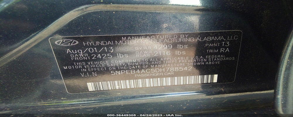 5NPEB4AC5DH788542 2013 HYUNDAI SONATA photo no. 9