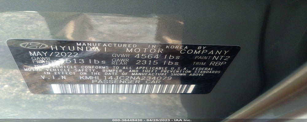 KMHL14JC2NA234079 2022 HYUNDAI SONATA photo no. 9