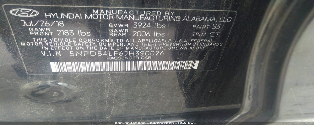 5NPD84LF6JH390026 2018 HYUNDAI ELANTRA photo no. 9
