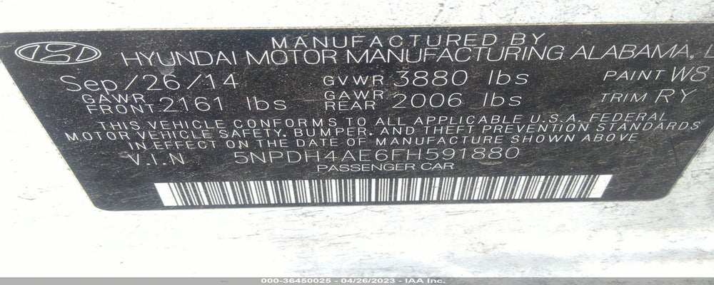 5NPDH4AE6FH591880 2015 HYUNDAI ELANTRA photo no. 9