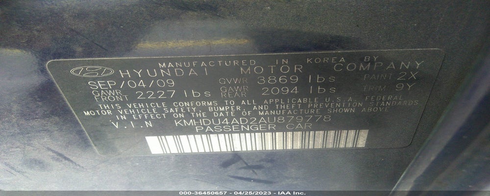 KMHDU4AD2AU879778 2010 HYUNDAI ELANTRA photo no. 9