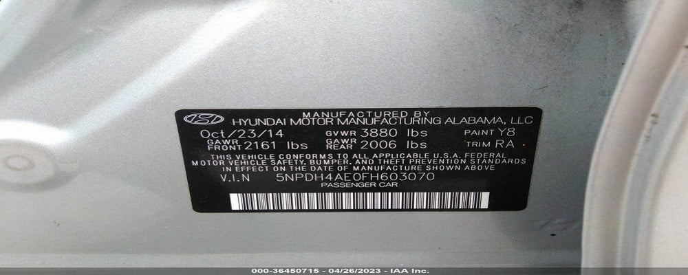 5NPDH4AE0FH603070 2015 HYUNDAI ELANTRA photo no. 9