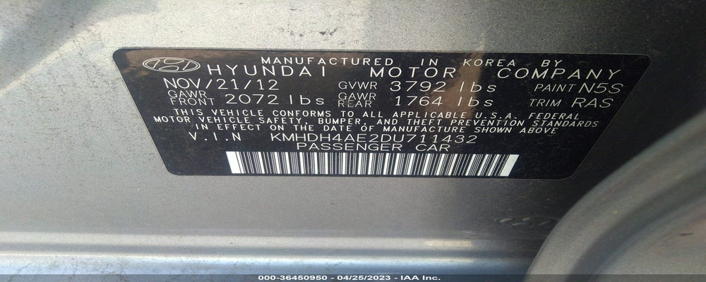 KMHDH4AE2DU711432 2013 HYUNDAI ELANTRA photo no. 9