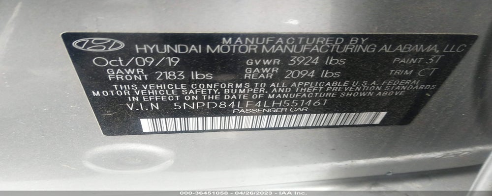 5NPD84LF4LH551461 2020 HYUNDAI ELANTRA photo no. 9