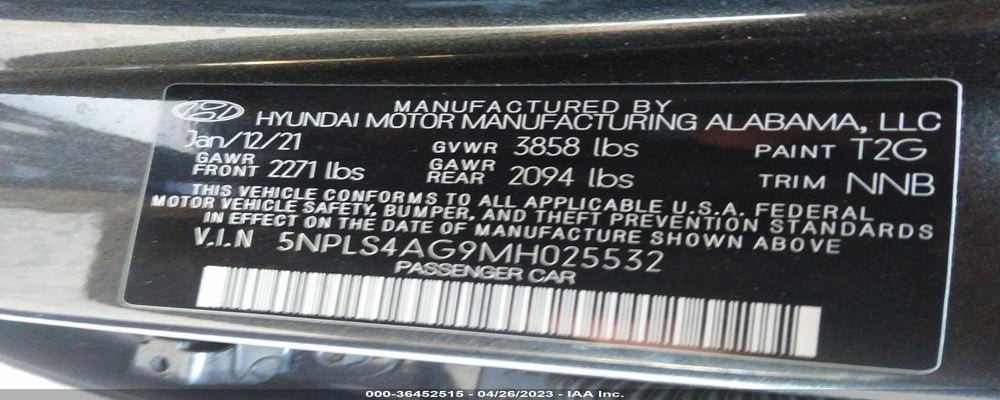 5NPLS4AG9MH025532 2021 HYUNDAI ELANTRA photo no. 9