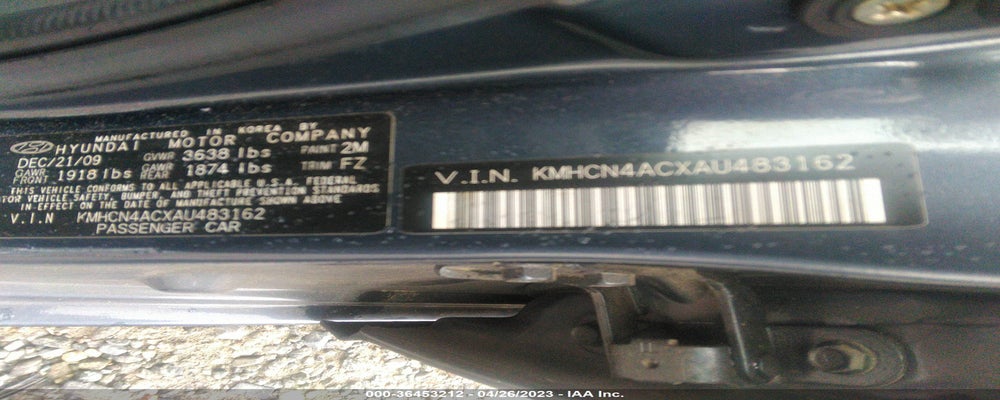 KMHCN4ACXAU483162 2010 HYUNDAI ACCENT photo no. 9