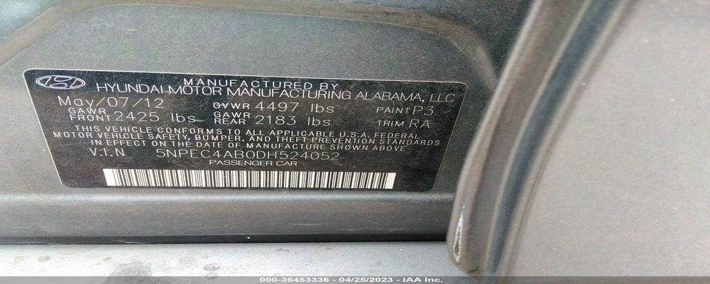5NPEC4AB0DH524052 2013 HYUNDAI SONATA photo no. 9