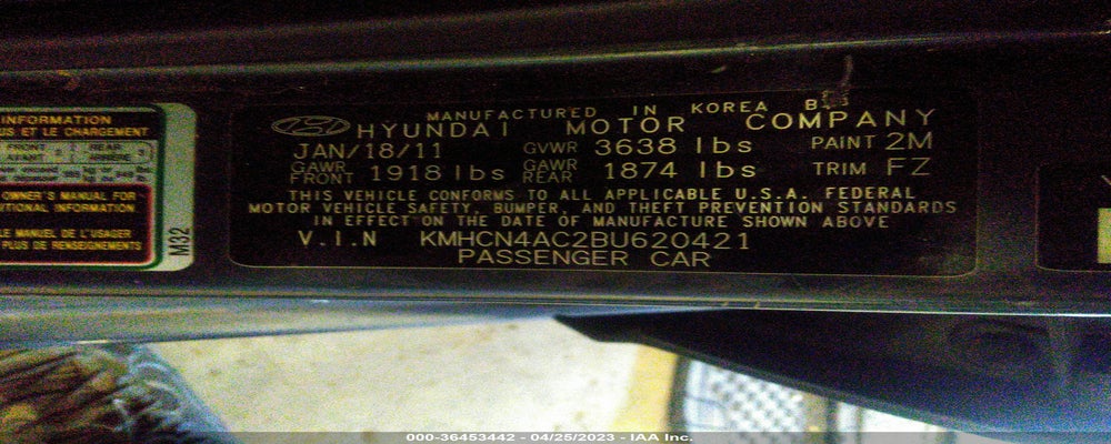 KMHCN4AC2BU620421 2011 HYUNDAI ACCENT photo no. 9