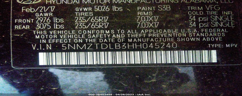 5NMZTDLB3HH045240 2017 HYUNDAI SANTA FE SPORT photo no. 9