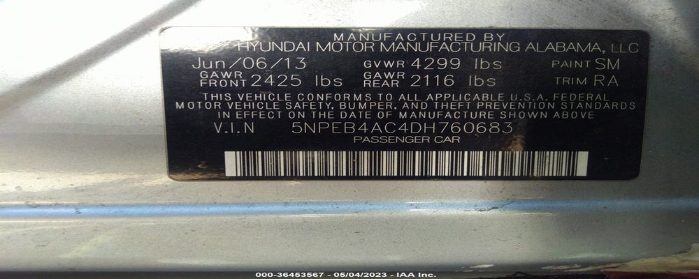 5NPEB4AC4DH760683 2013 HYUNDAI SONATA photo no. 9