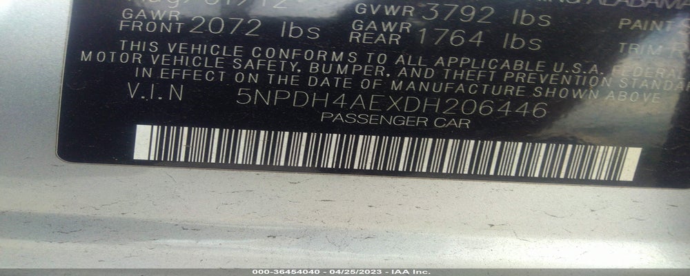 5NPDH4AEXDH206446 2013 HYUNDAI ELANTRA photo no. 9