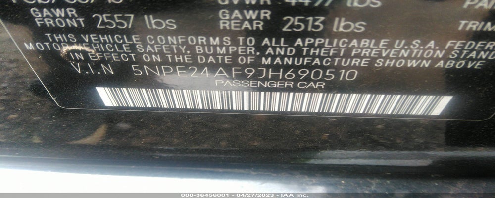 5NPE24AF9JH690510 2018 HYUNDAI SONATA photo no. 9