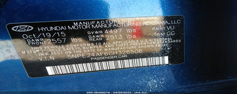 5NPE24AF6GH326506 2016 HYUNDAI SONATA photo no. 9