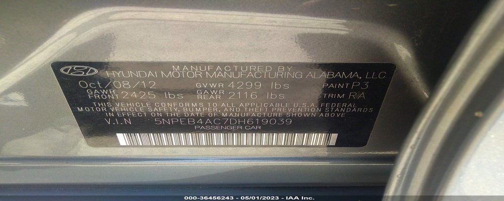 5NPEB4AC7DH619039 2013 HYUNDAI SONATA photo no. 9
