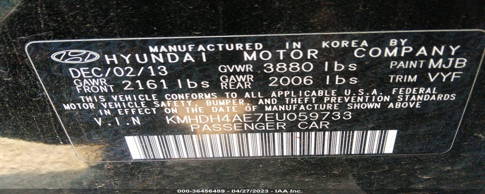 KMHDH4AE7EU059733 2014 HYUNDAI ELANTRA photo no. 9