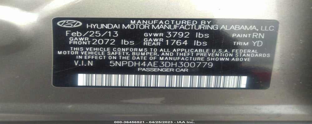 5NPDH4AE3DH300779 2013 HYUNDAI ELANTRA photo no. 9