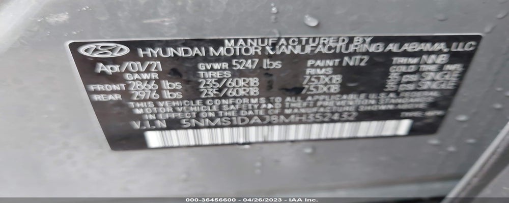 5NMS1DAJ8MH352432 2021 HYUNDAI SANTA FE photo no. 9