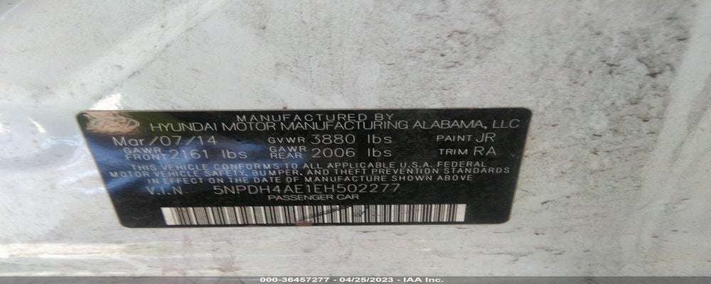5NPDH4AE1EH502277 2014 HYUNDAI ELANTRA photo no. 9