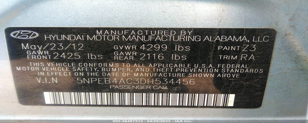 5NPEB4AC3DH534456 2013 HYUNDAI SONATA photo no. 9