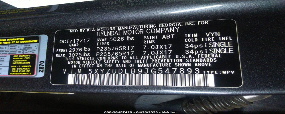 5XYZUDLB9JG547893 2018 HYUNDAI SANTA FE SPORT photo no. 9