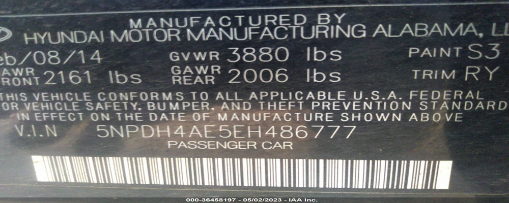 5NPDH4AE5EH486777 2014 HYUNDAI ELANTRA photo no. 9
