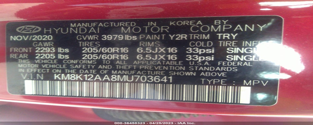 KM8K12AA8MU703641 2021 HYUNDAI KONA photo no. 9
