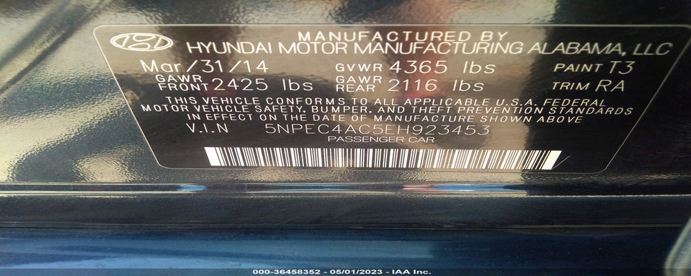 5NPEC4AC5EH923453 2014 HYUNDAI SONATA photo no. 9
