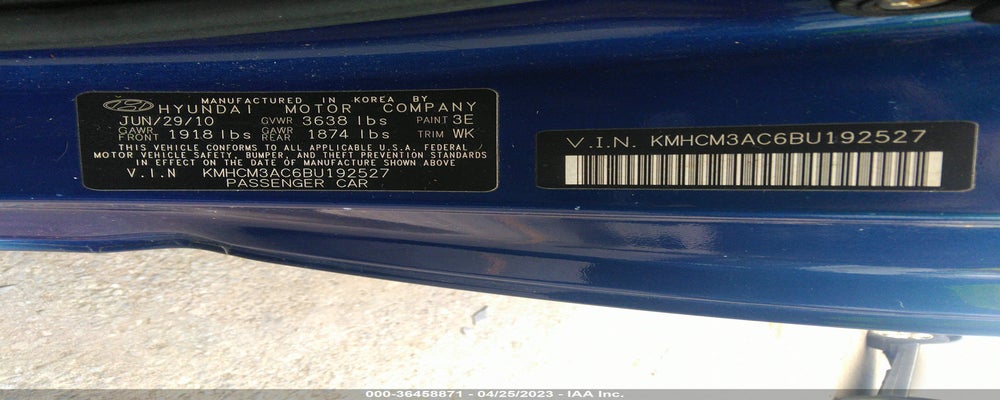KMHCM3AC6BU192527 2011 HYUNDAI ACCENT photo no. 9
