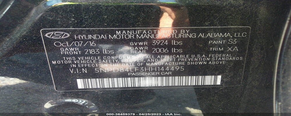 5NPD84LF3HH144495 2017 HYUNDAI ELANTRA photo no. 9