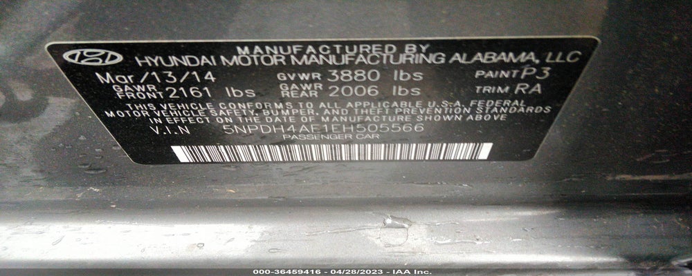 5NPDH4AE1EH505566 2014 HYUNDAI ELANTRA photo no. 9