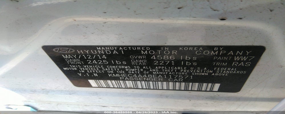 KMHEC4A48EA117571 2014 HYUNDAI SONATA HYBRID photo no. 9