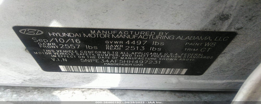 5NPE34AF5HH497231 2017 HYUNDAI SONATA photo no. 9
