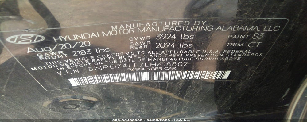 5NPD74LF7LH618802 2020 HYUNDAI ELANTRA photo no. 9