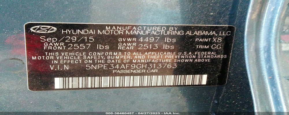 5NPE34AF9GH313763 2016 HYUNDAI SONATA photo no. 9