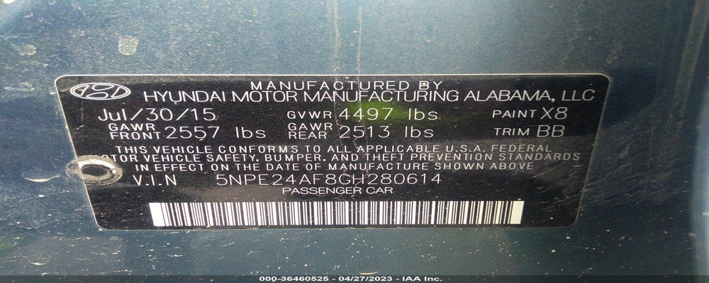 5NPE24AF8GH280614 2016 HYUNDAI SONATA photo no. 9