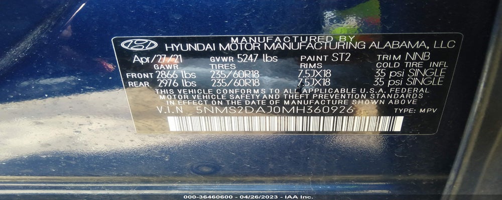 5NMS2DAJ0MH360926 2021 HYUNDAI SANTA FE photo no. 9