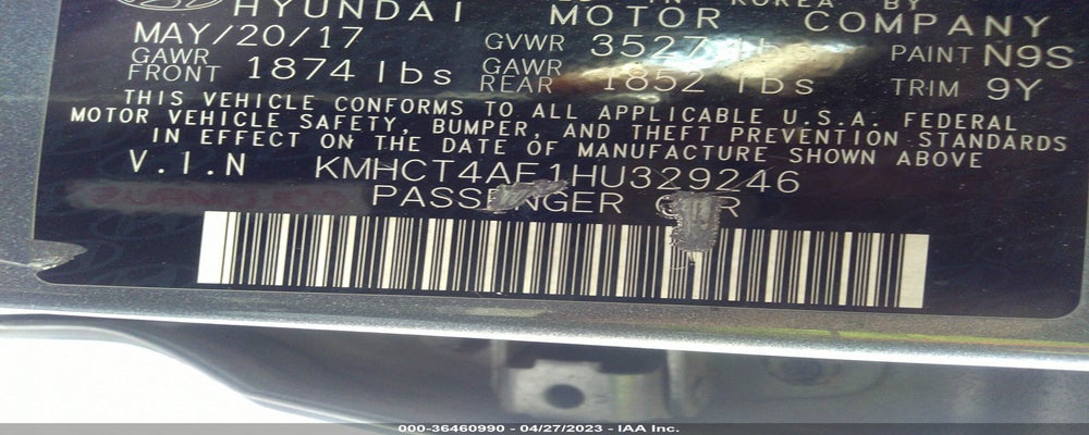 KMHCT4AE1HU329246 2017 HYUNDAI ACCENT photo no. 9