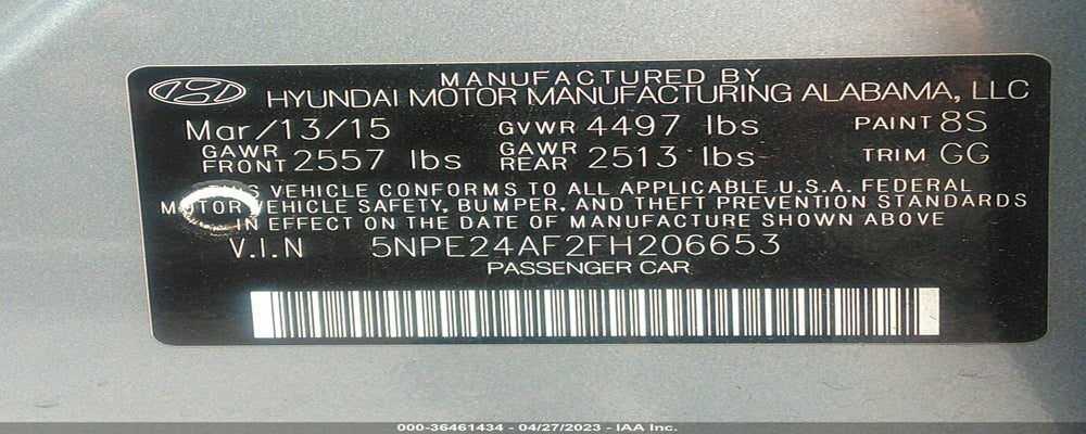 5NPE24AF2FH206653 2015 HYUNDAI SONATA photo no. 9