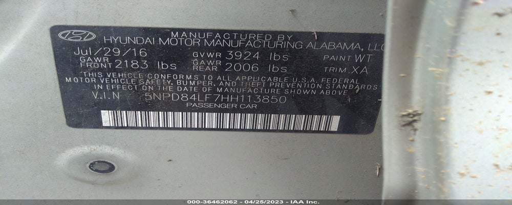 5NPD84LF7HH113850 2017 HYUNDAI ELANTRA photo no. 9