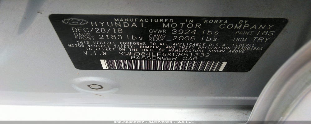 KMHD84LF6KU851339 2019 HYUNDAI ELANTRA photo no. 9