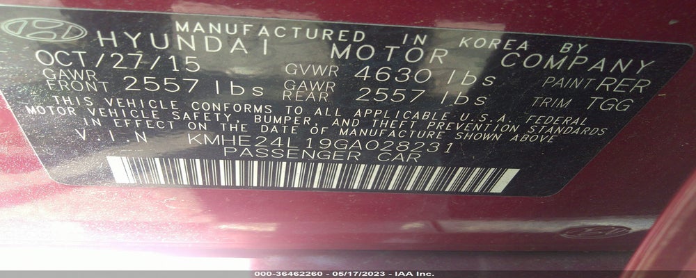 KMHE24L19GA028231 2016 HYUNDAI SONATA HYBRID photo no. 9