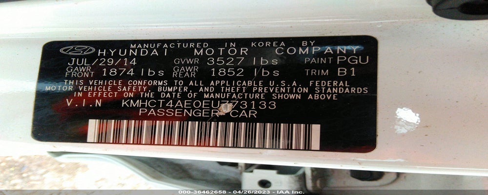 KMHCT4AE0EU773133 2014 HYUNDAI ACCENT photo no. 9