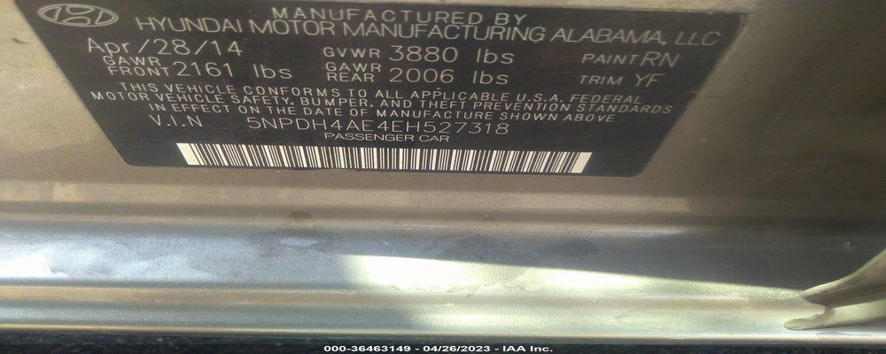 5NPDH4AE4EH527318 2014 HYUNDAI ELANTRA photo no. 9