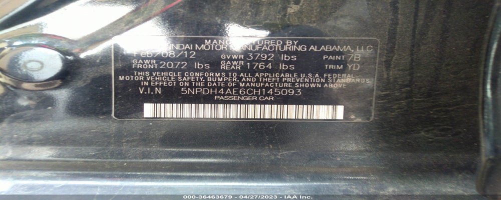 5NPDH4AE6CH145093 2012 HYUNDAI ELANTRA photo no. 9