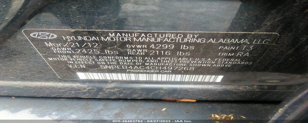 5NPEB4AC4CH497268 2012 HYUNDAI SONATA photo no. 9