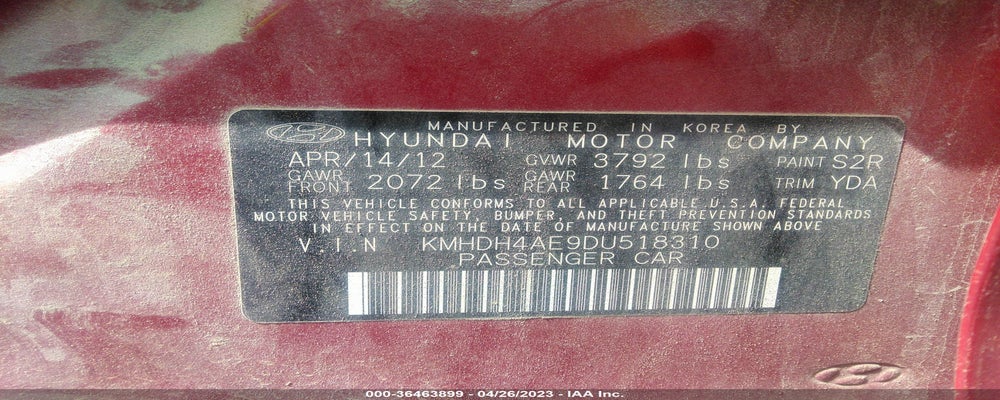 KMHDH4AE9DU518310 2013 HYUNDAI ELANTRA photo no. 9