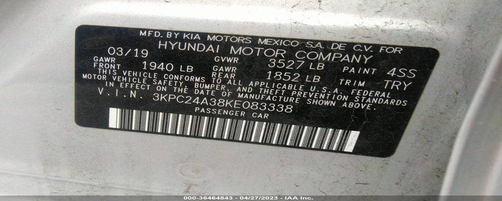 3KPC24A38KE083338 2019 HYUNDAI ACCENT photo no. 9
