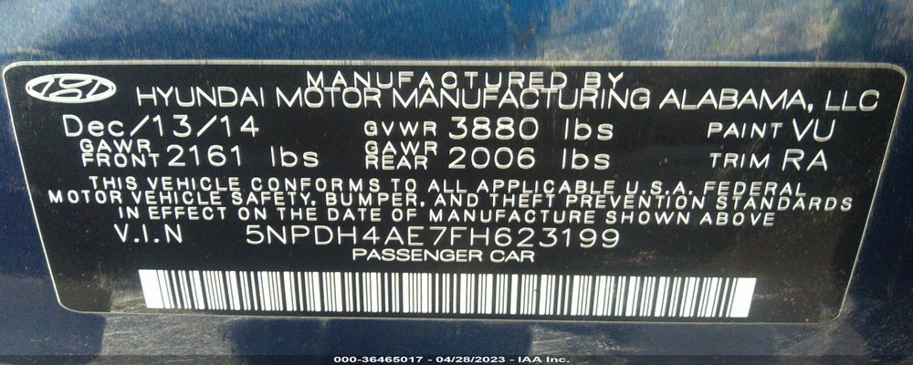 5NPDH4AE7FH623199 2015 HYUNDAI ELANTRA photo no. 9