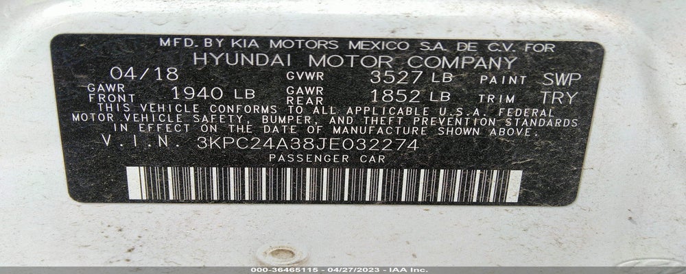 3KPC24A38JE032274 2018 HYUNDAI ACCENT photo no. 9