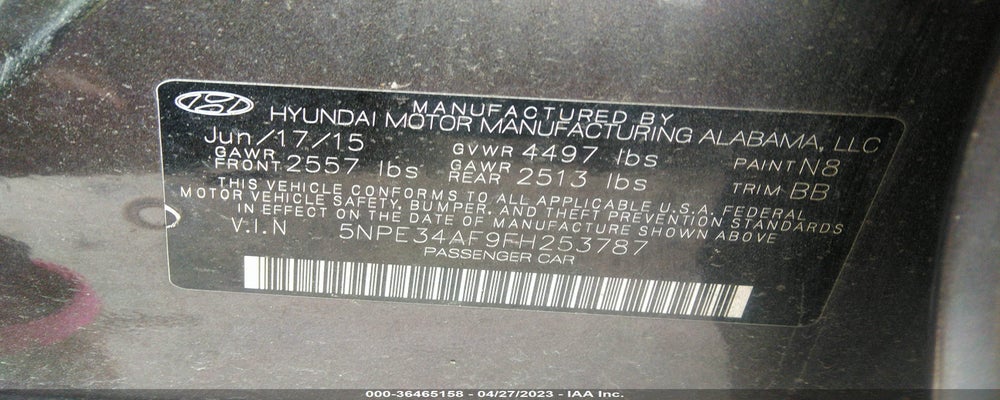 5NPE34AF9FH253787 2015 HYUNDAI SONATA photo no. 9